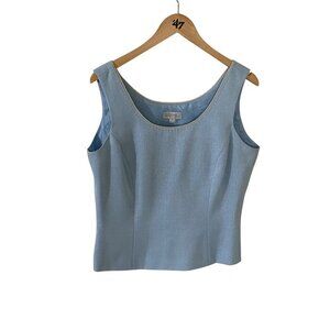 Tahari Women's Powder Blue Sleeveless Classic Office Blouse - 10
